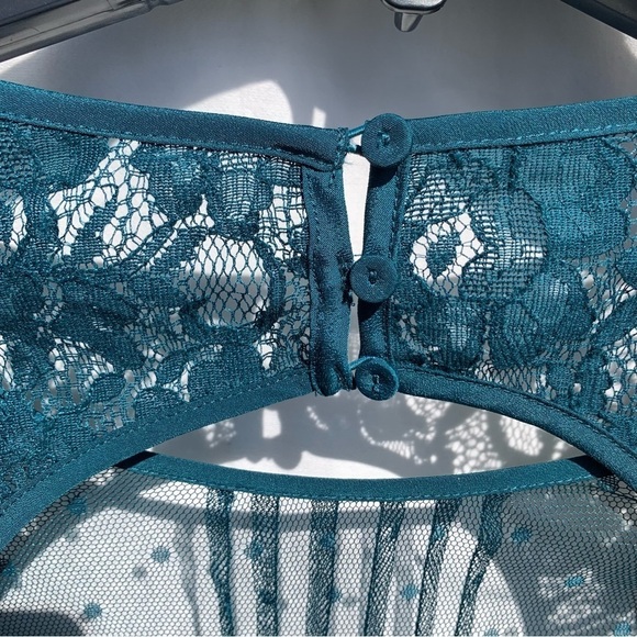 BCBGMaxazria Julya Teal Green Dress Special Occasion Lace Cocktail Sz 6 - Picture 9 of 12